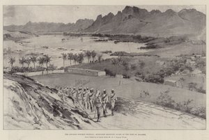 Fremrykningen mod Dongola, Soudanesisk aflastningsvagt ved Akasheh-fortet af Henry Charles Seppings Wright
